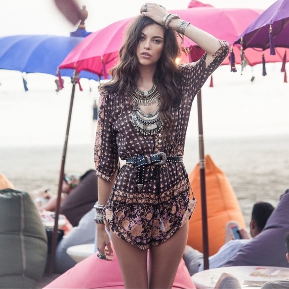 Spell Pants - NWT Spell & The Gypsy Desert Rose Playsuit Raven XS